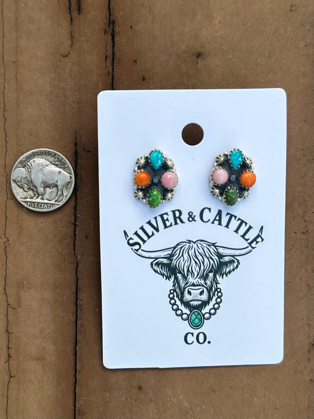 Multi stone cluster earrings