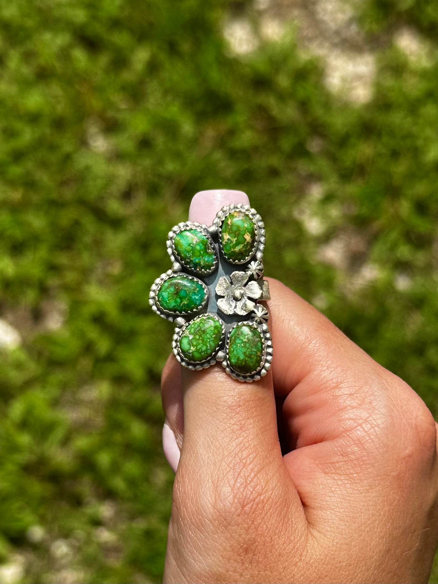 Adjustable Sonoran half cluster flower ring