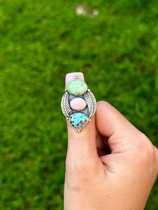 Adjustable Multi stone ring