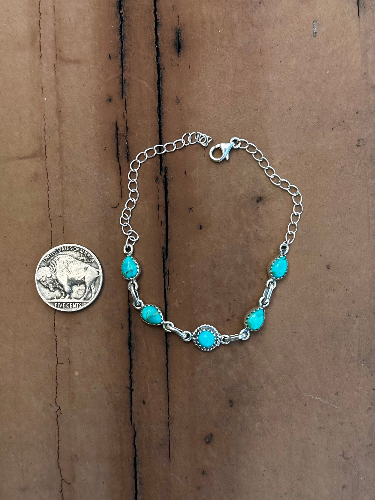 5 turquoise stone bracelet
