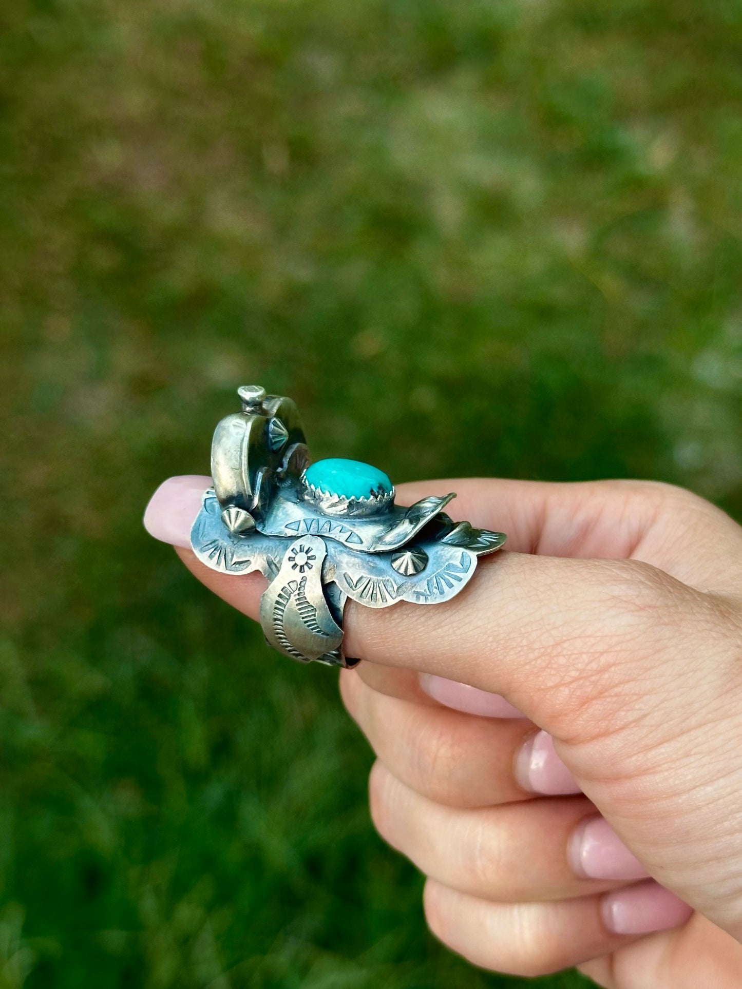 Adjustable Tim Yazzie Kingman Saddle ring