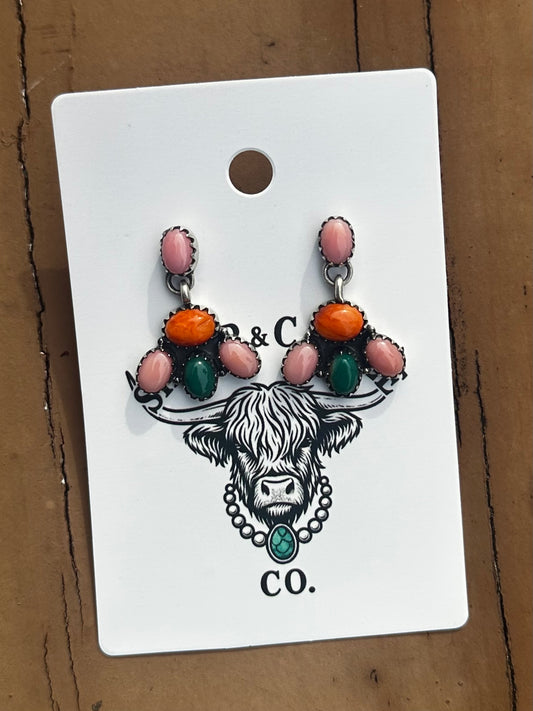 Multi stone earrings