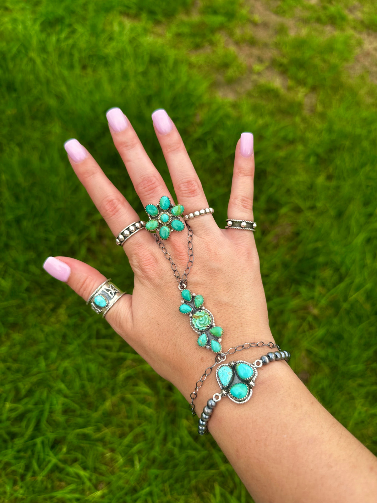 Kingman rose hand chain