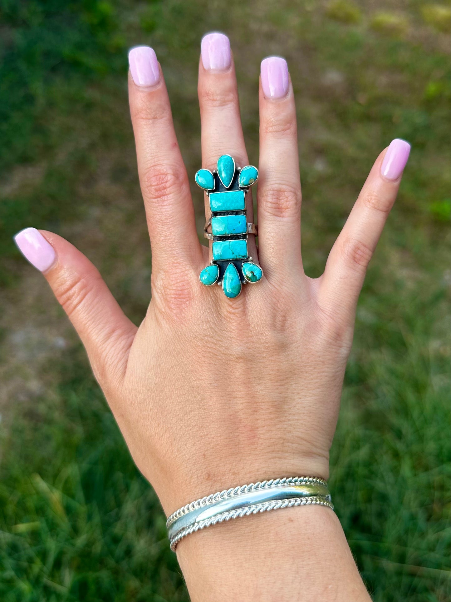 Sterling silver rope cuff by Navajo artist Aline Tahe