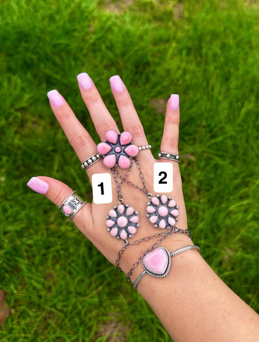 Pink conch hand chain