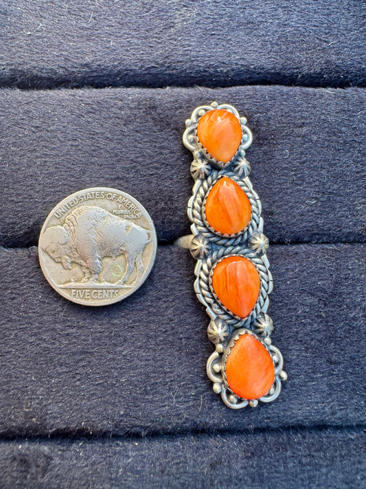 Adjustable orange spiny ring