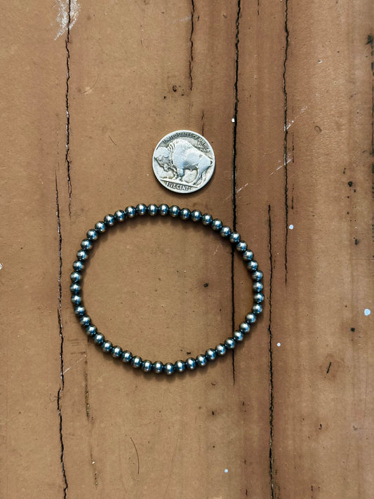 4mm sterling silver stretch bracelet