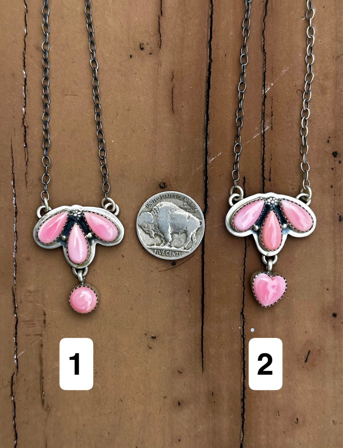 Pink conch necklace