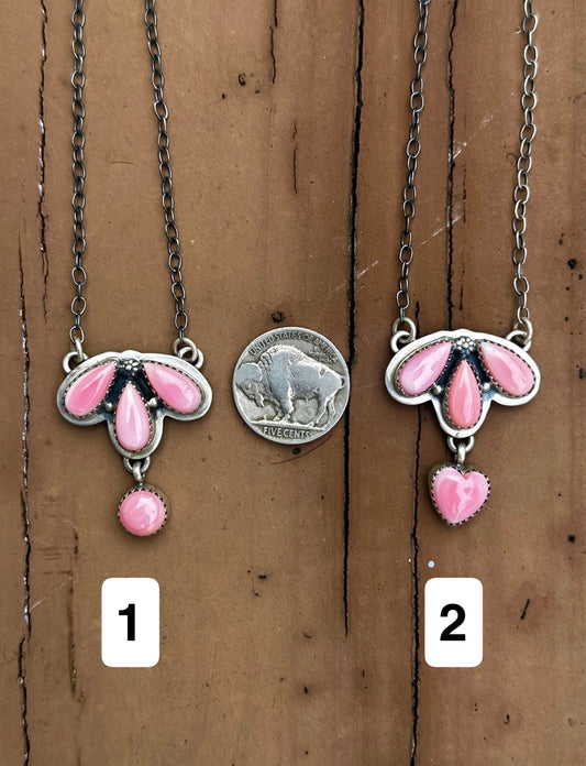 Pink conch necklace