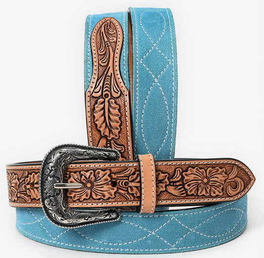 The Bonnie Bloom Suede Belt