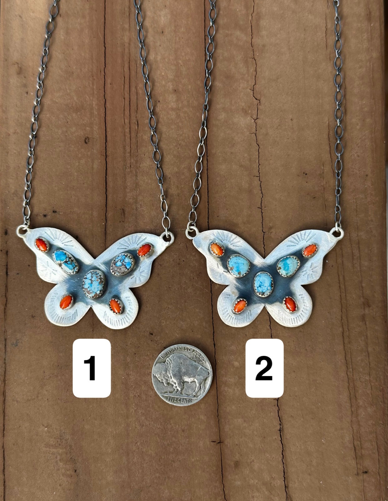 Golden Hill and Orange spiny butterfly necklace ￼
