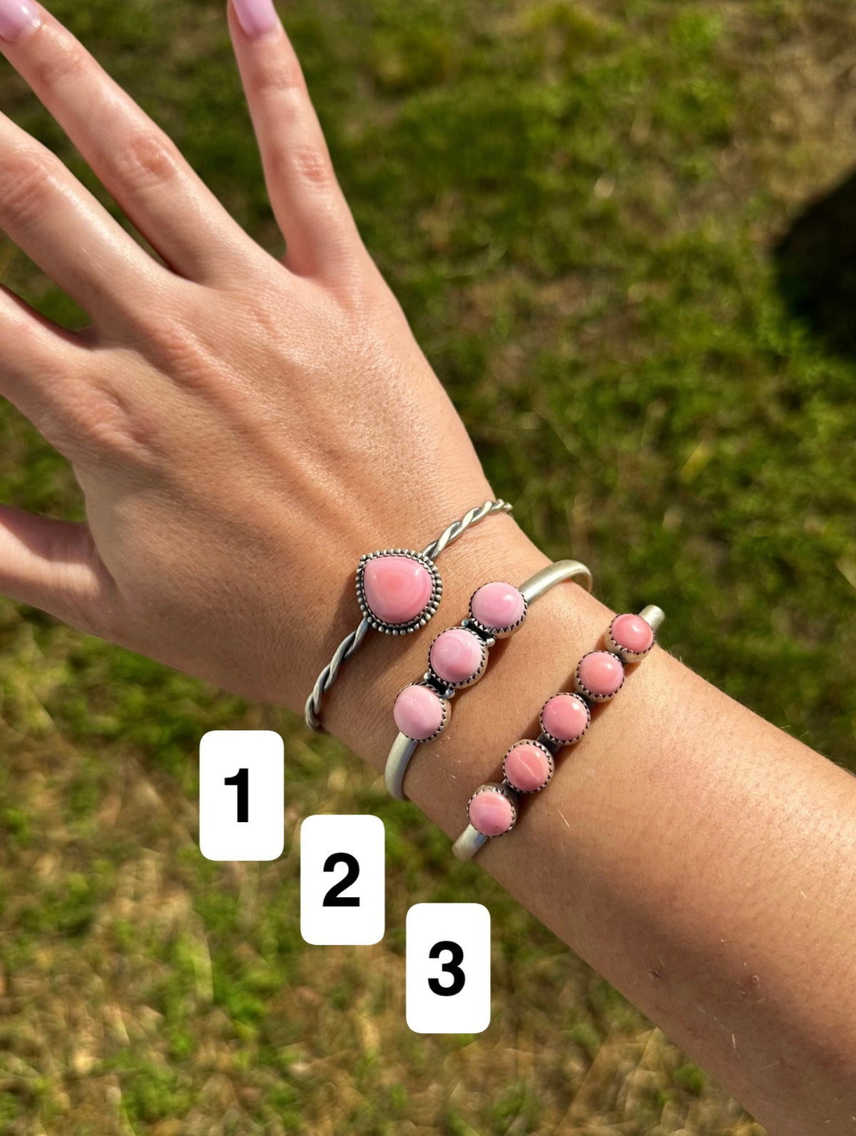 Pink conch cuff bracelet