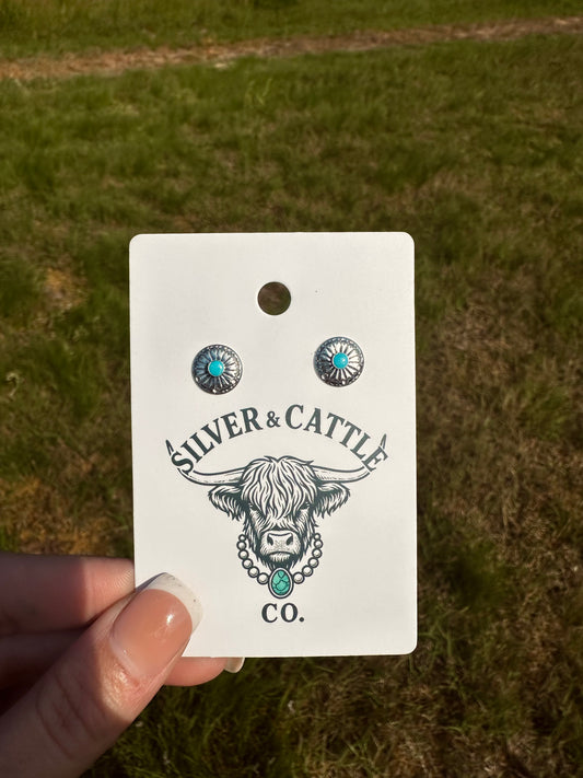 Kingman Concho Stud mimi Earrings